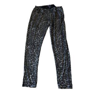 Torrid Leggings Size 1 Women's Black Shiny Sequin Animal Print Pull On Leggings